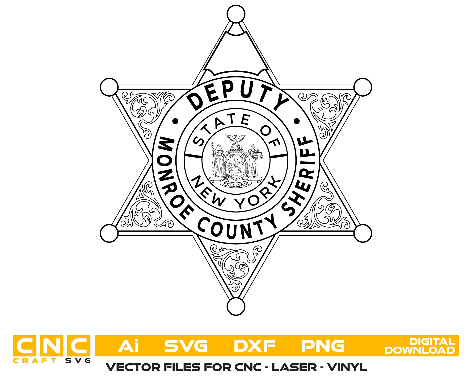 Monroe County Deputy Sheriff Badge SVG, Monroe County Sheriff Badge Vector, County Law Enforcement Badge, Deputy Sheriff Badge SVG, Monroe County SO Emblem