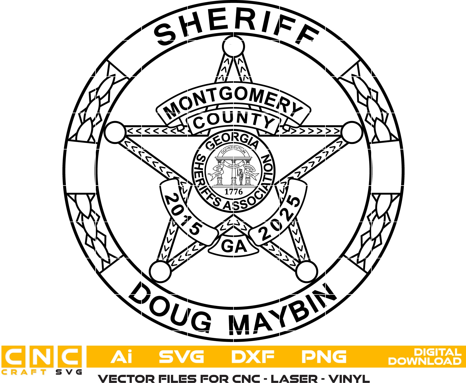 Montgomery County Sheriff Badge Vector art Digital file