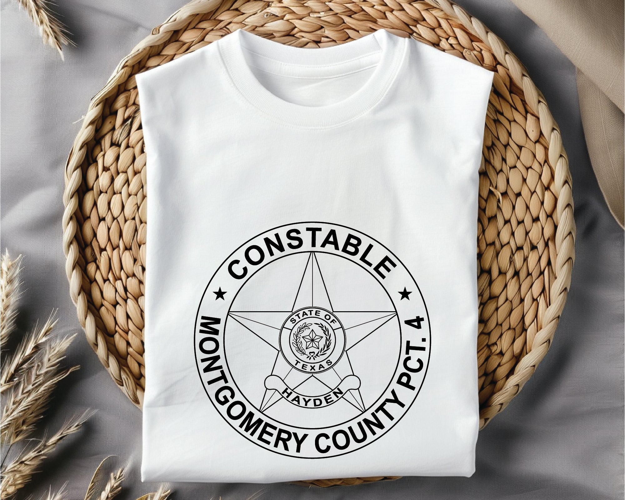 Montgomery County Constable Badge SVG, Texas Police Badge Vector, Montgomery Pct 4 Constable SVG, Law Enforcement Badge Digital File, Police Patch SVG Design