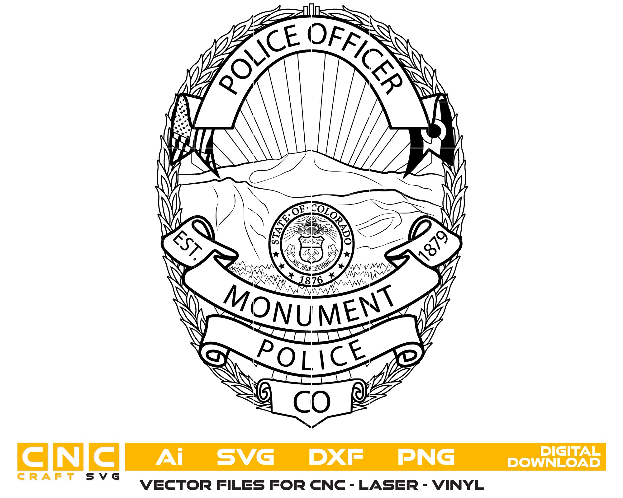Monument Police Officer Badge