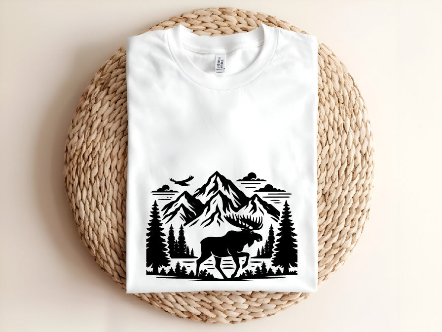 Moose & Mountain Pine Tree SVG