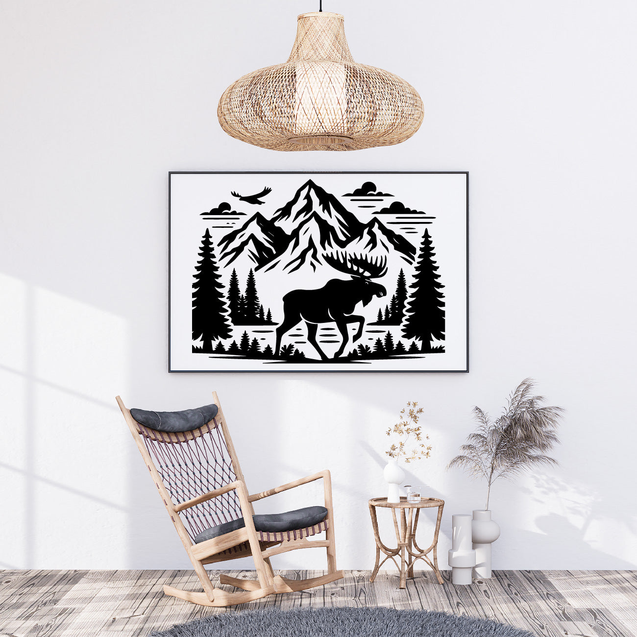 Moose & Mountain Pine Tree SVG