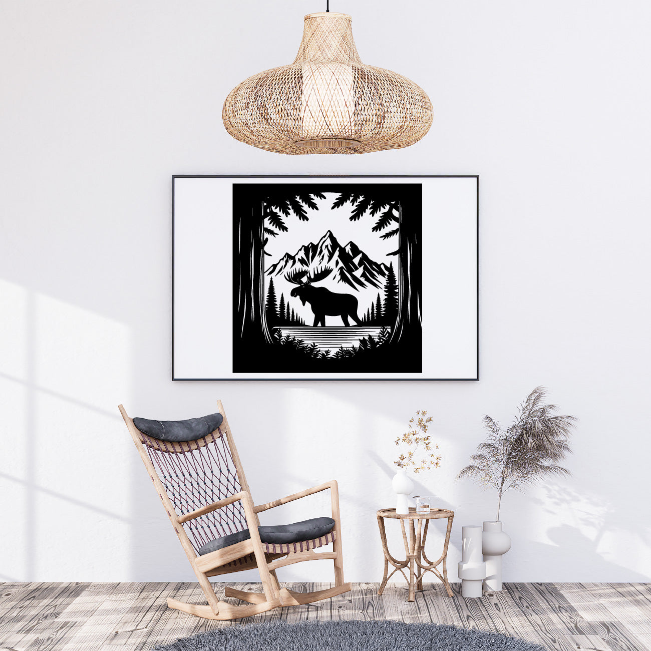 Moose Forest Pine Tree Mountain SVG