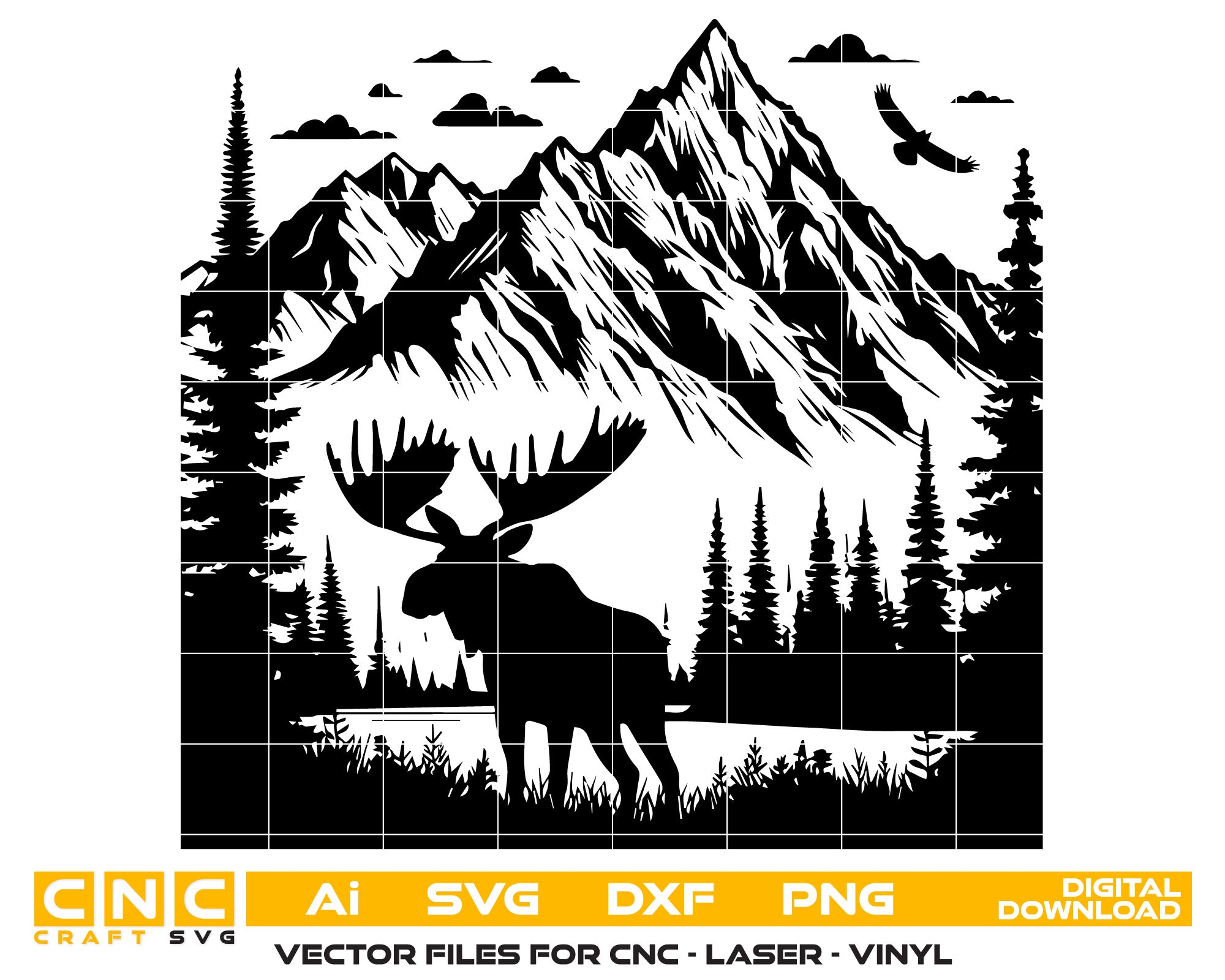 Moose Mountain Vector SVG