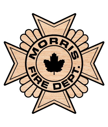 Morris Fire Department Logo SVG digital download, firefighter emblem vector design for Cricut, Silhouette, CNC, engraving, and fire department crafts.