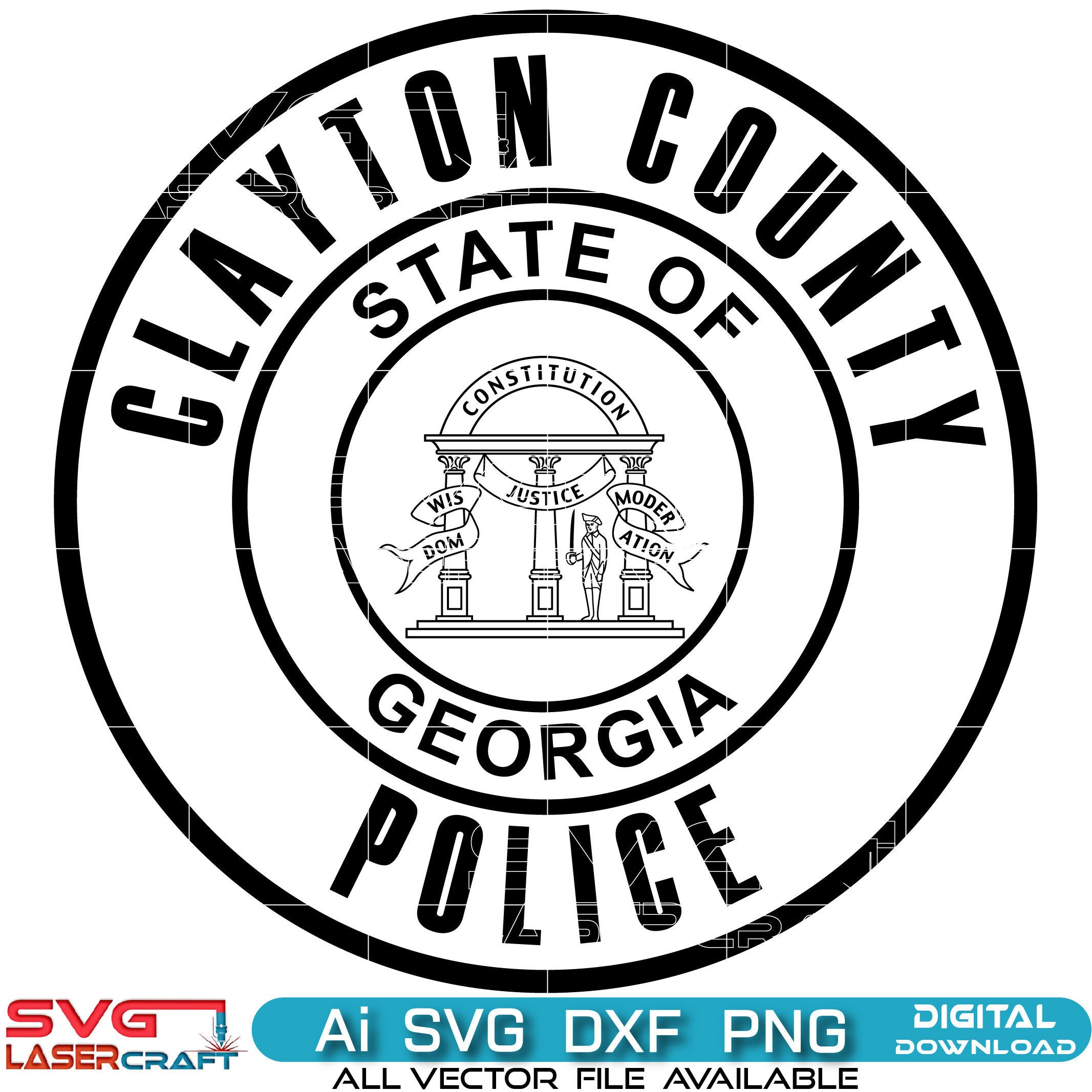Clayton County Police Logo Vector Art