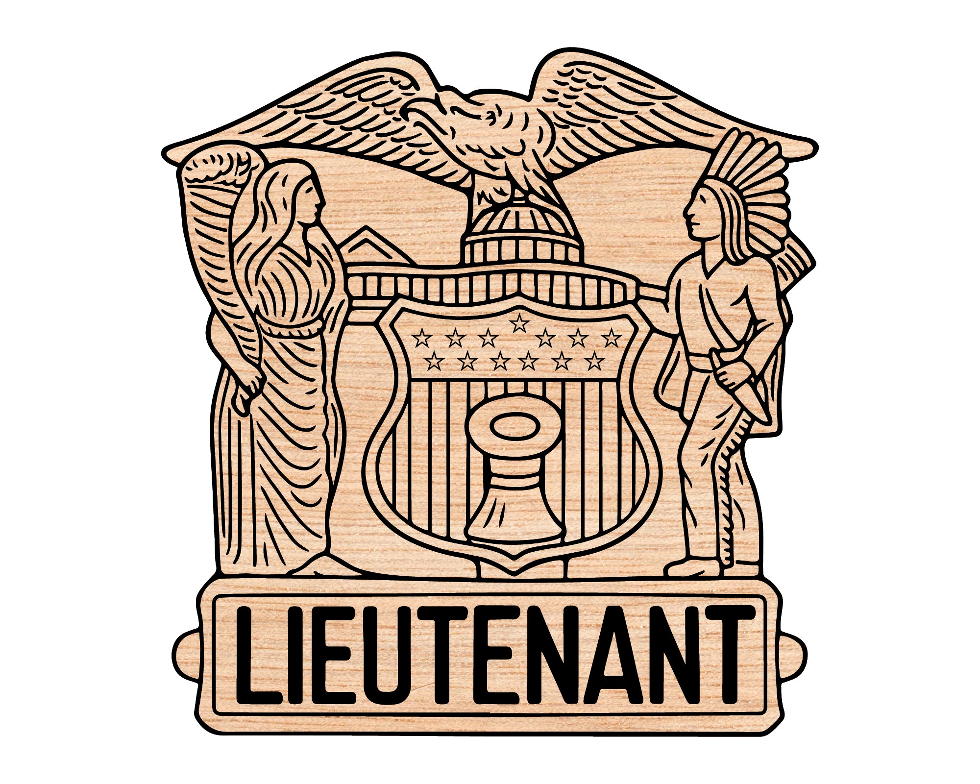 New York Police Lieutenant Badge SVG digital download, NYPD Lieutenant police badge vector design for Cricut and Silhouette.