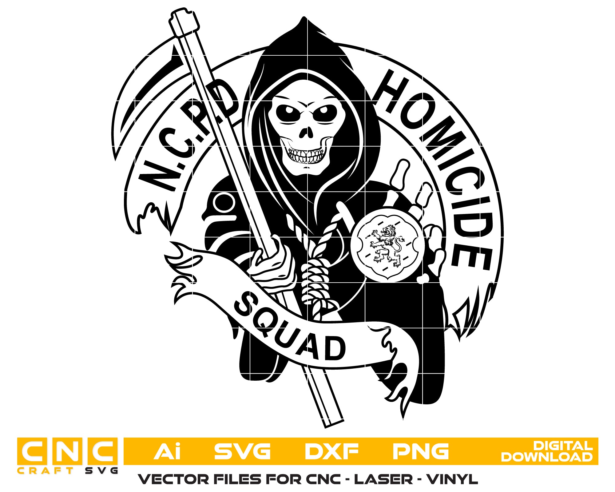 Nassau County Police Homicide Squad Logo Vector Art – Digital Download