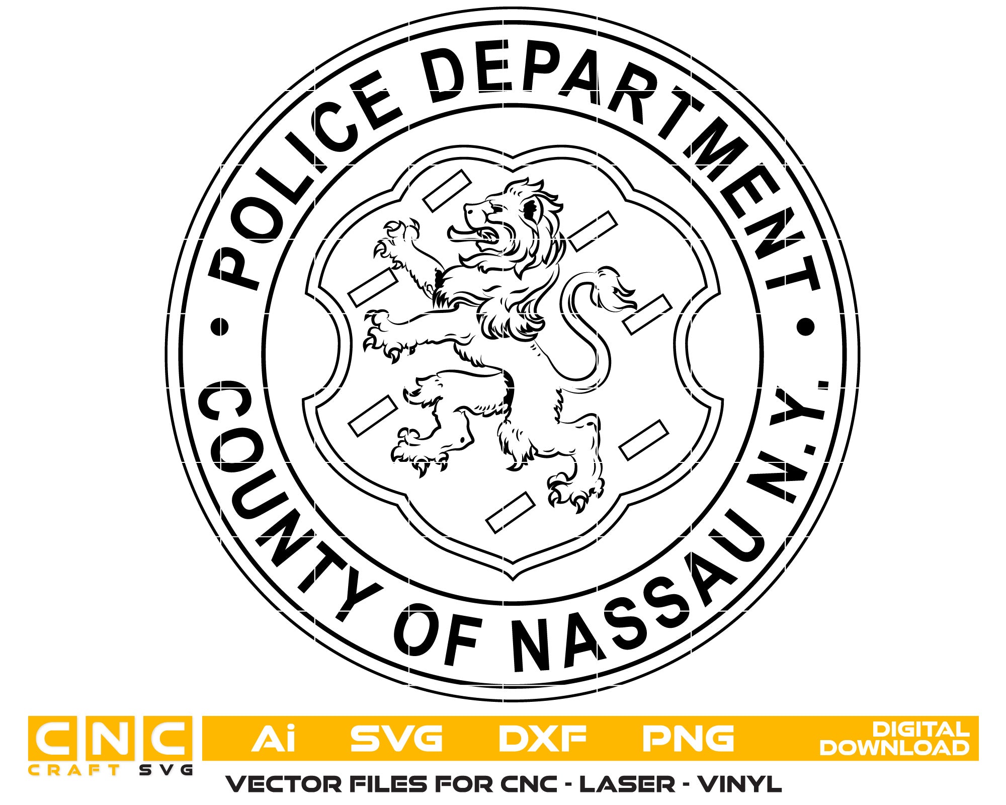 Nassau County Police Logo SVG, Nassau NY Police Department Vector, New York Police Logo SVG, Police Badge Digital File, Law Enforcement SVG Design