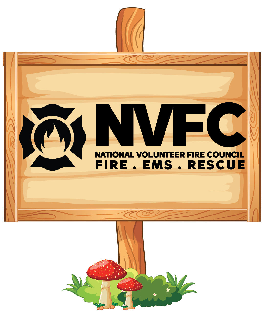 National Volunteer Fire Council Logo SVG | Firefighter Organization Vector for CNC & Print