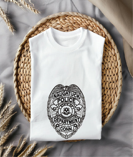 Naugatuck Police Department Badge SVG digital download, Connecticut police emblem vector design for Cricut, Silhouette, CNC, engraving, and law enforcement crafts.