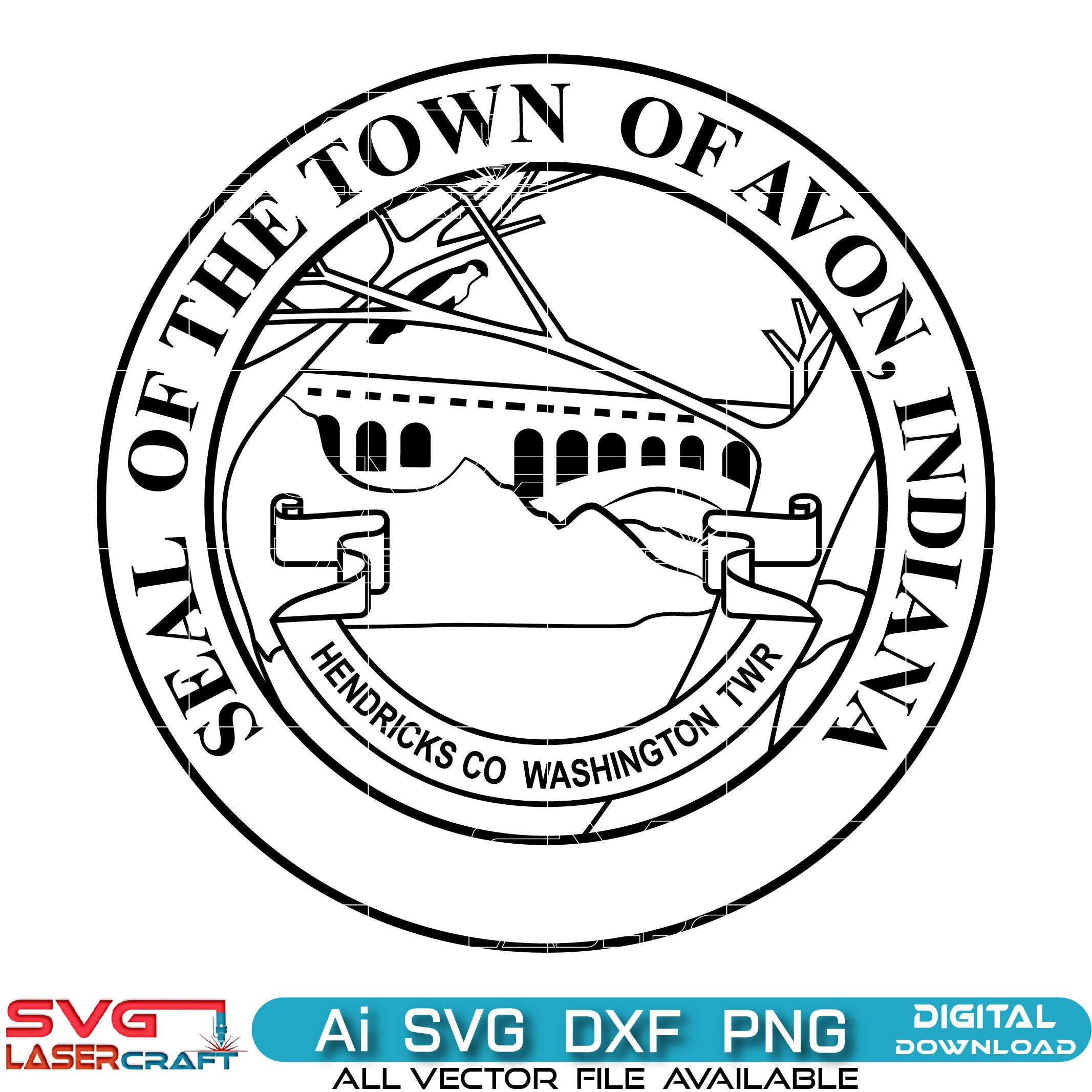 Seal of Avon, Indiana Seal vector Art
