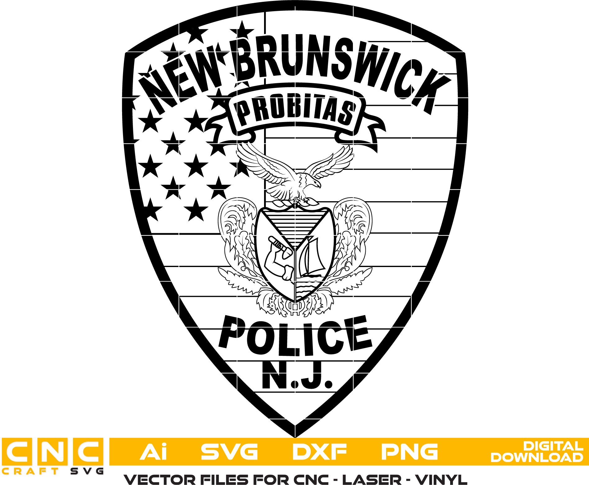 New Brunswick Police Badge Vector art Svg/ Dxf/ Jpg/ Png/ and Ai files For laser engraving/ woodworking/ acrylic painting and all printing machines.