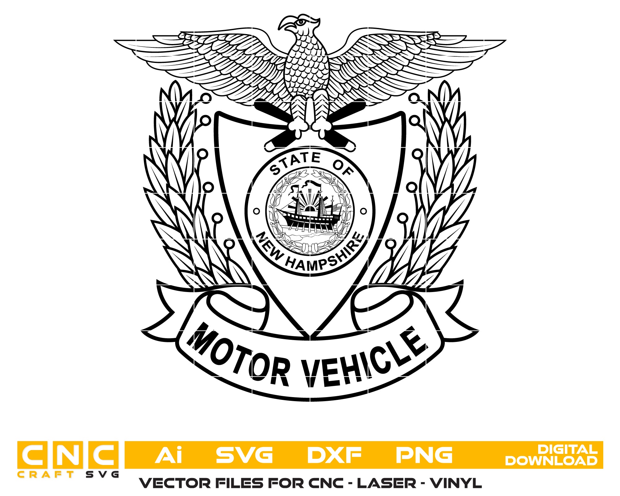 New Hampshire Police Motor unit Badge