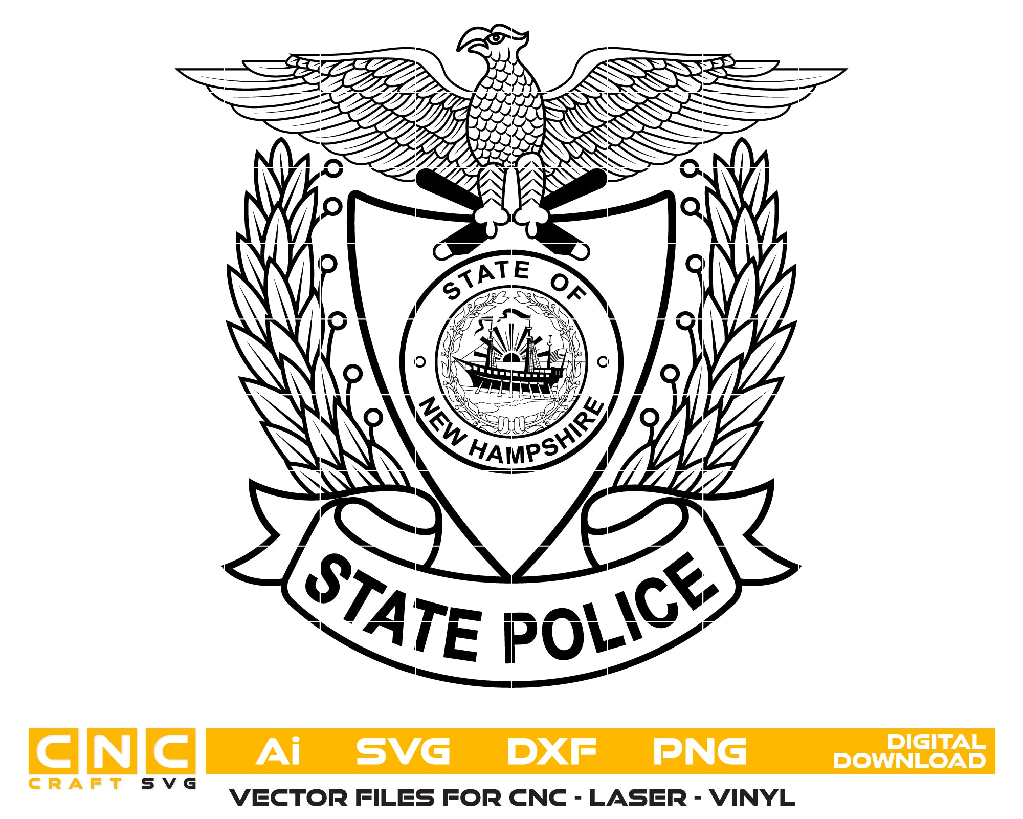 New Hampshire State Police Hat Logo