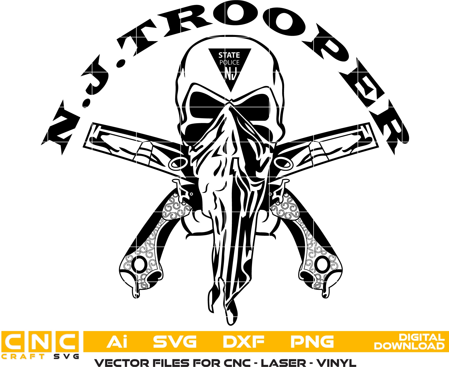 New Jersey Highway Patrol Trooper State NJ Vector art Digital file