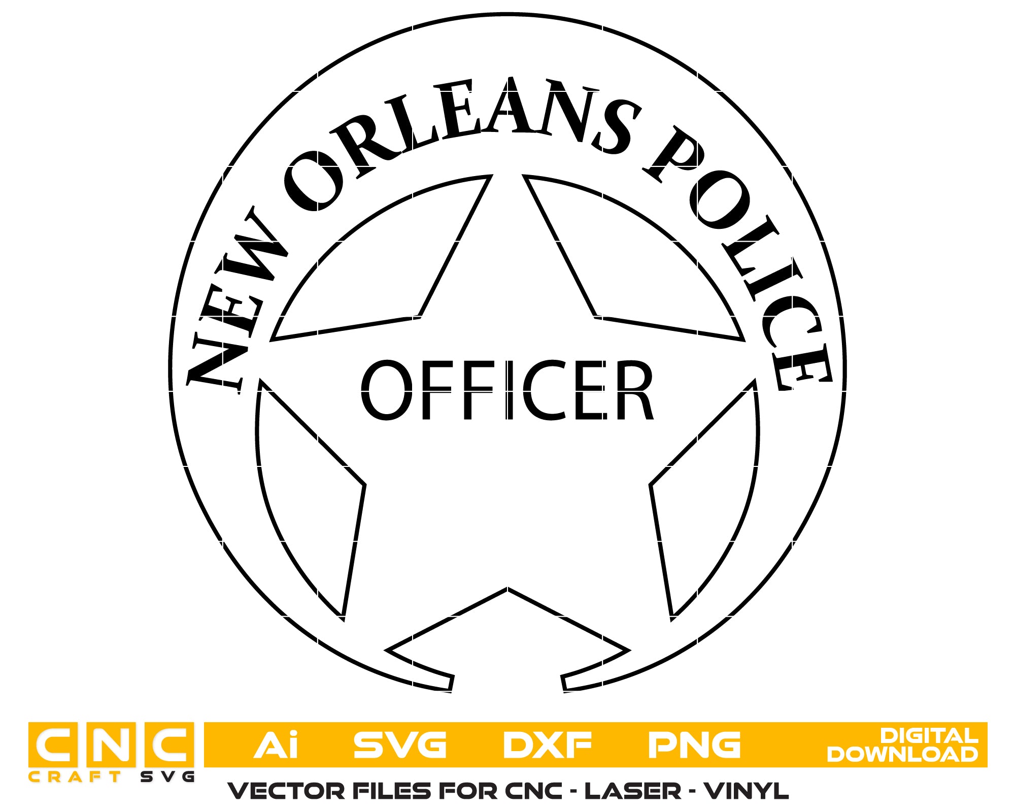 New Orleans Police Department Badge - High-Res Digital File (PNG, SVG, EPS, PDF) for Printing & Decals