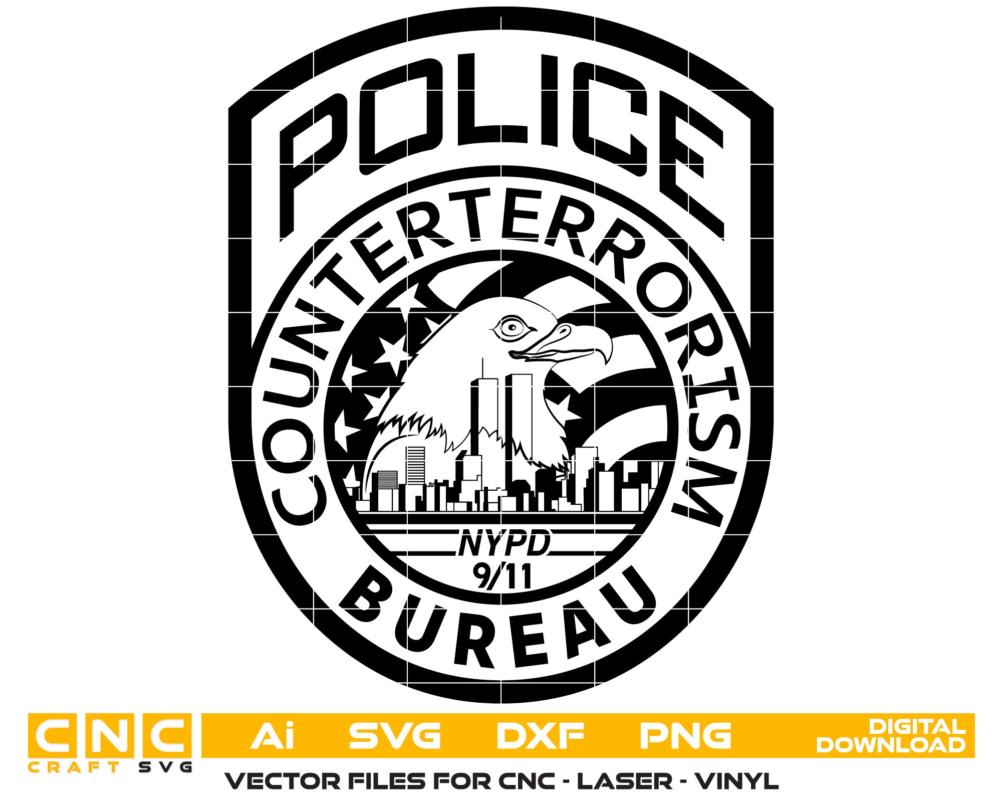 New York Counterterrorism Bureau Police Badge Svg