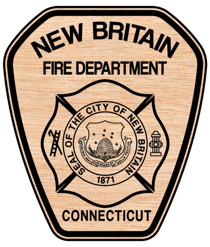 New Britain Fire Department Logo SVG digital download, Connecticut fire department emblem vector for Cricut, Silhouette, CNC, and firefighter craft designs.