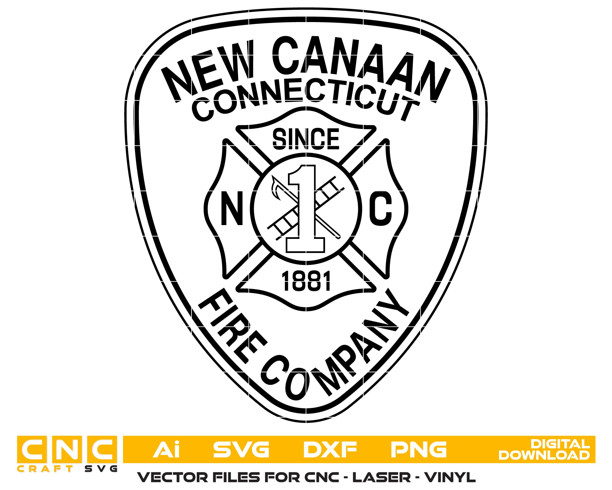 new canaan fire company patch svg, new canaan connecticut fire patch vector, new canaan ct fire department svg emblem, connecticut firefighter patch svg, #support