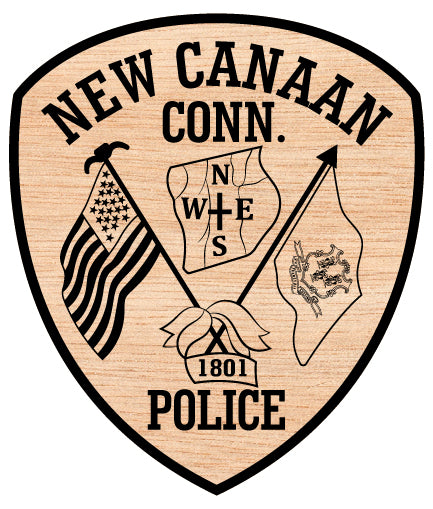New Canaan Police Department Patch SVG digital download, Connecticut police emblem vector design for Cricut, Silhouette, CNC, and law-enforcement crafts.