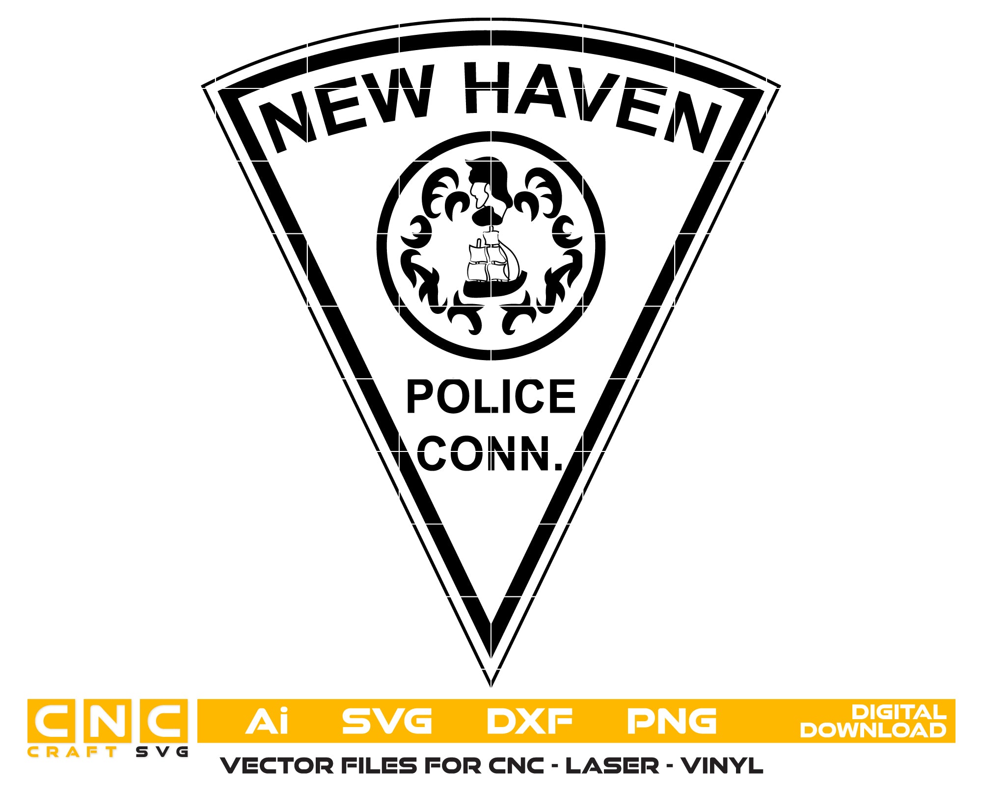 new haven police department patch svg, new haven ct police patch vector, connecticut police patch svg design, new haven law enforcement emblem svg, new haven police badge svg