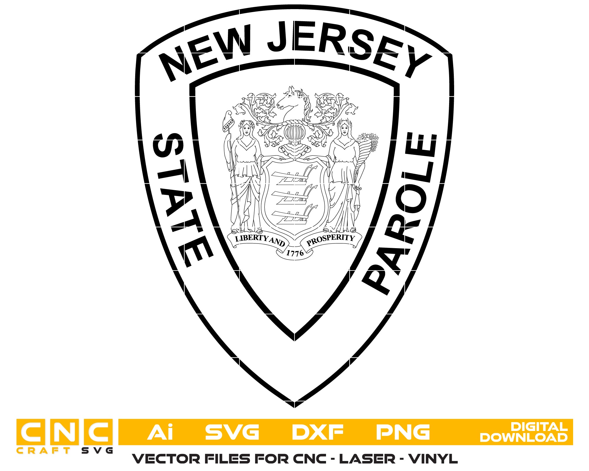 New Jersey State Parole Board Patch SVG, NJ Parole Board Logo Vector, New Jersey Police Patch Design, Law Enforcement Patch SVG