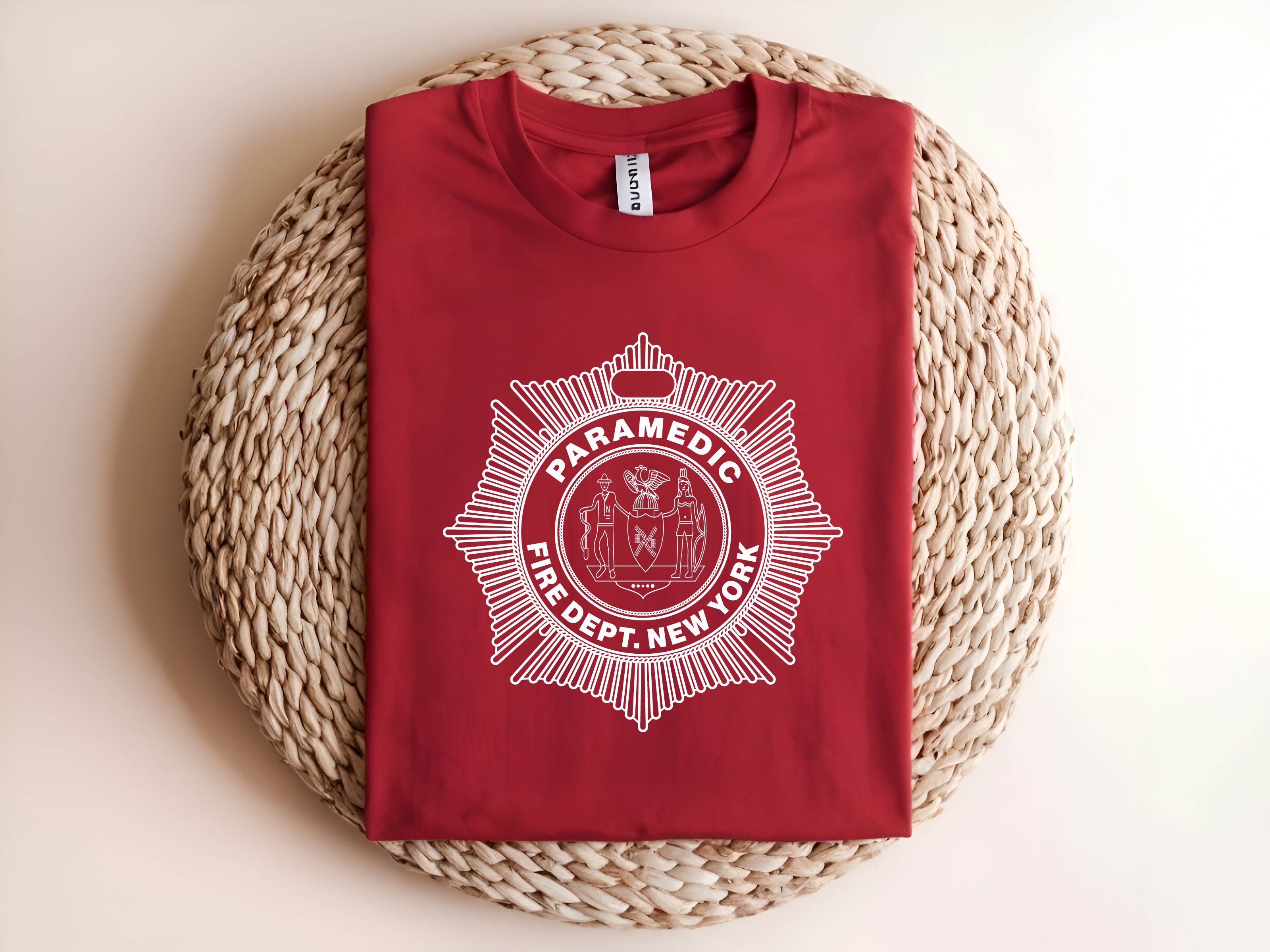 NY Paramedic Badge SVG, Fire Department Paramedic Vector, New York Fire Badge Design, EMT Badge SVG, Firefighter Paramedic Emblem, Engraving Badge SVG