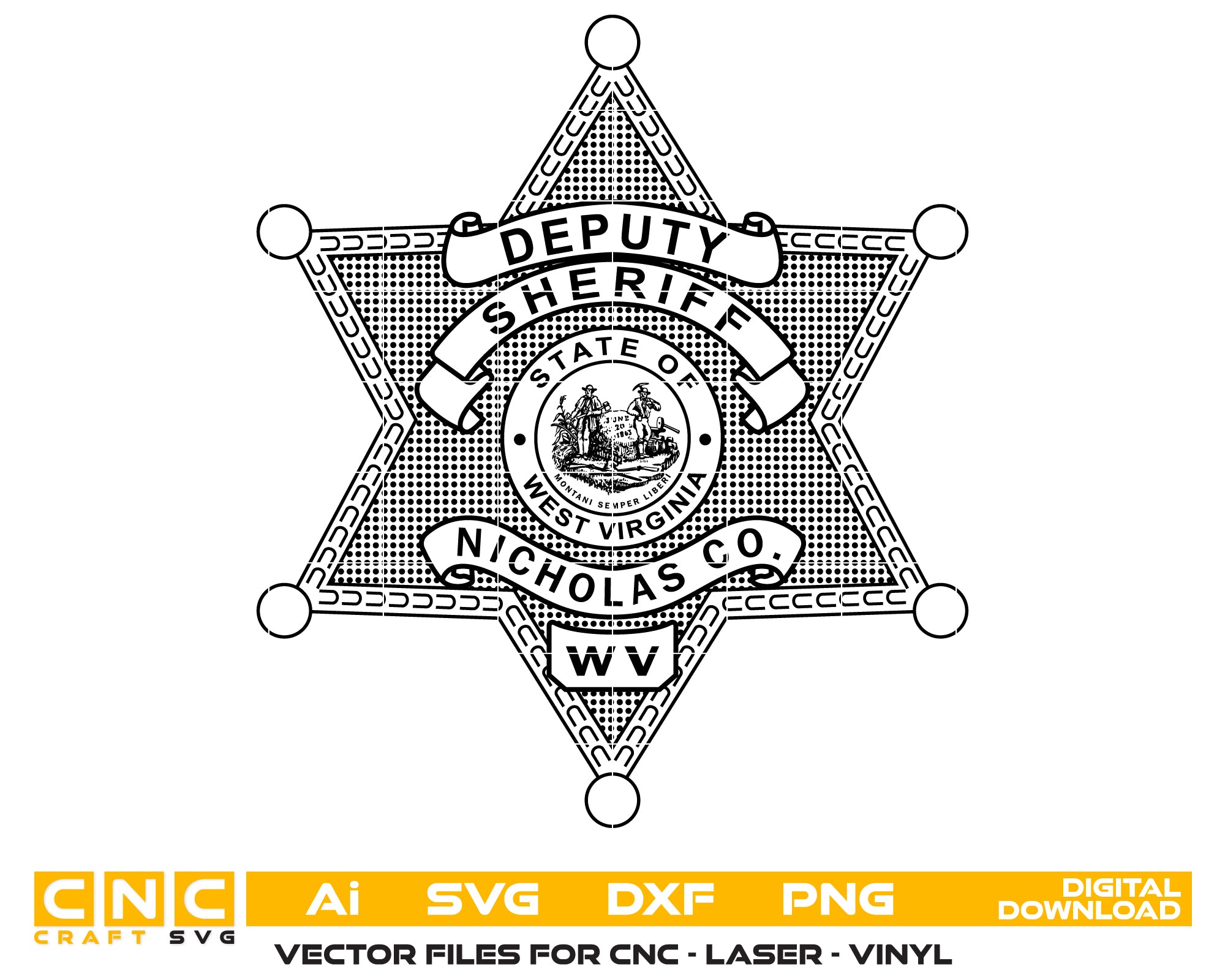 Nicholas County Sheriff Badge
Deputy Sheriff Badge
Sheriff Badge SVG
Virginia Sheriff Badge
Nicholas Sheriff Badge