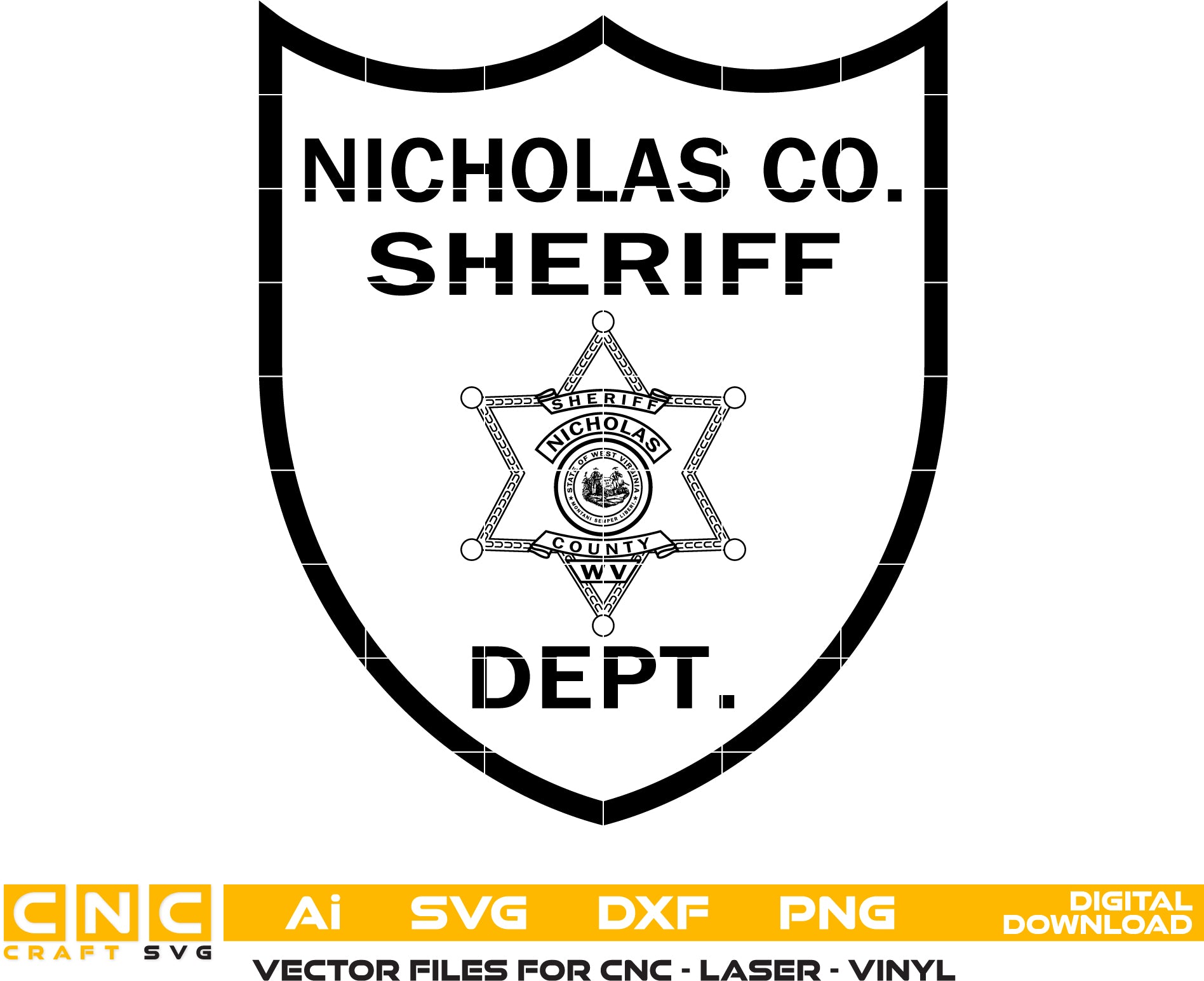 Sheriff's Department Logo
Nicholas County Sheriff 
Sheriff Badge
Sheriff Badge Svg
Sheriff Logo