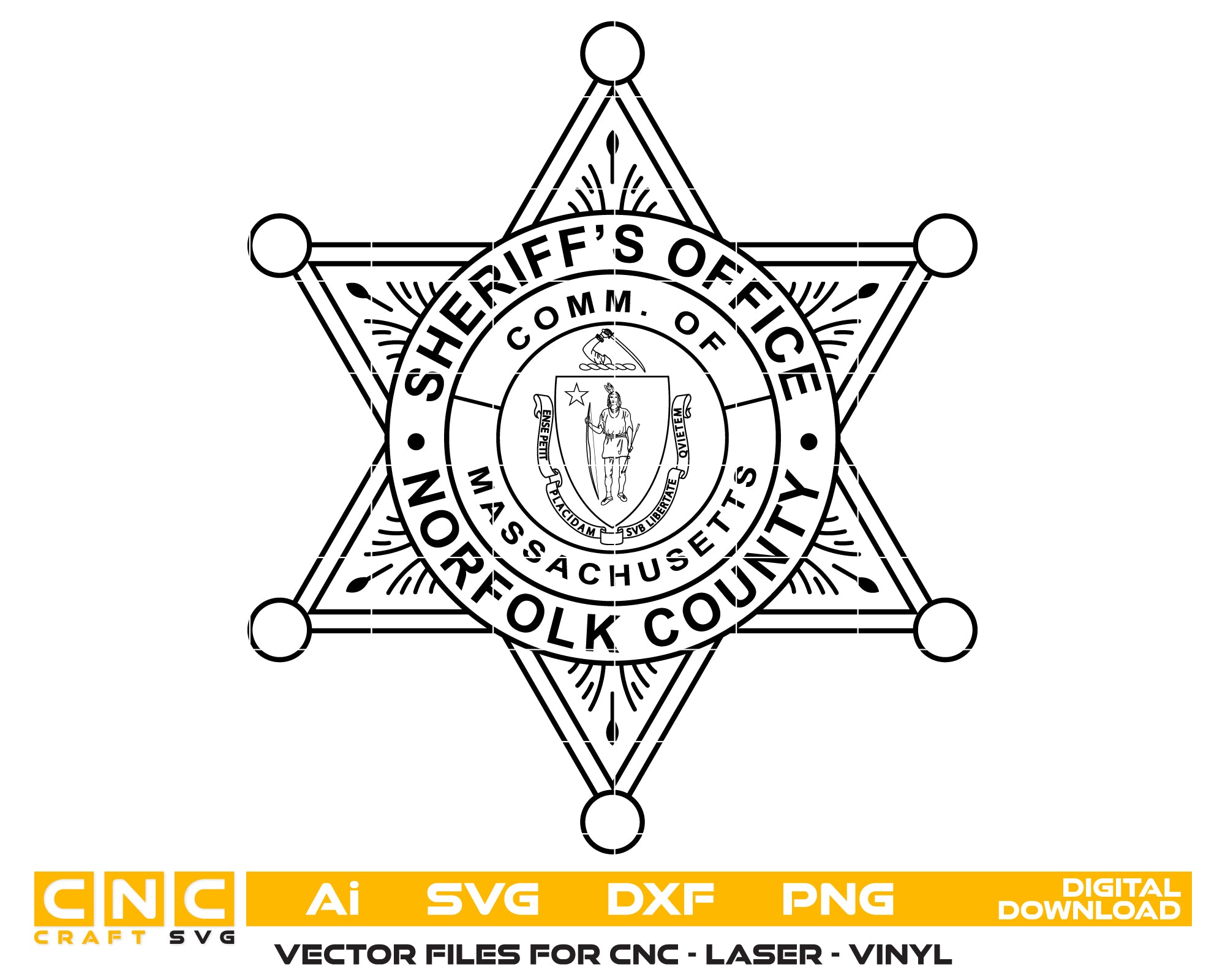 Norfolk County Sheriff’s Office Badge SVG, Massachusetts Sheriff Badge Vector, Norfolk County Law Enforcement Badge, Sheriff’s Office Badge SVG, Police Badge Vector