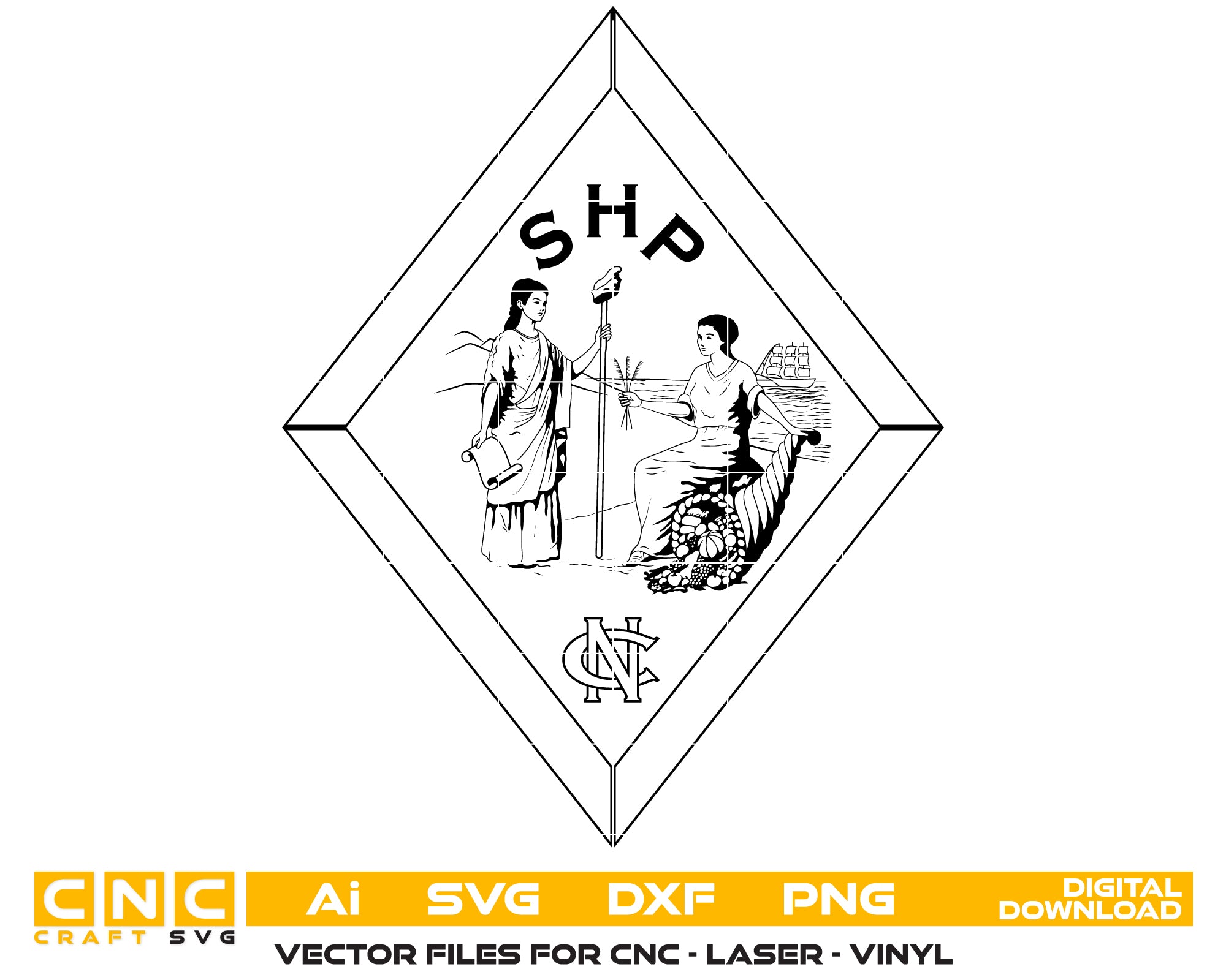 North Carolina State Highway Patrol Core Values Coin SVG – Digital Vector Art File