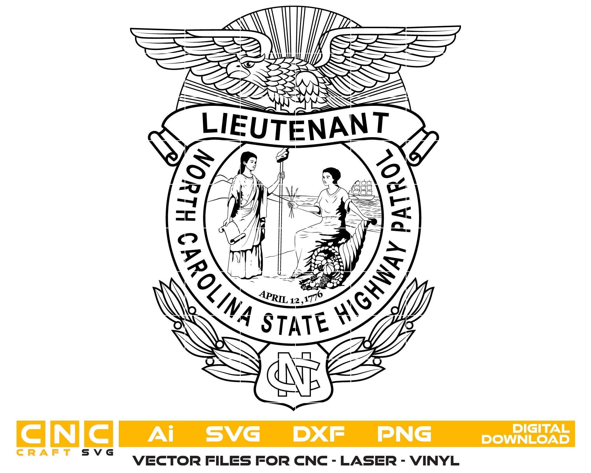North Carolina State Highway Patrol Lieutenant Badge