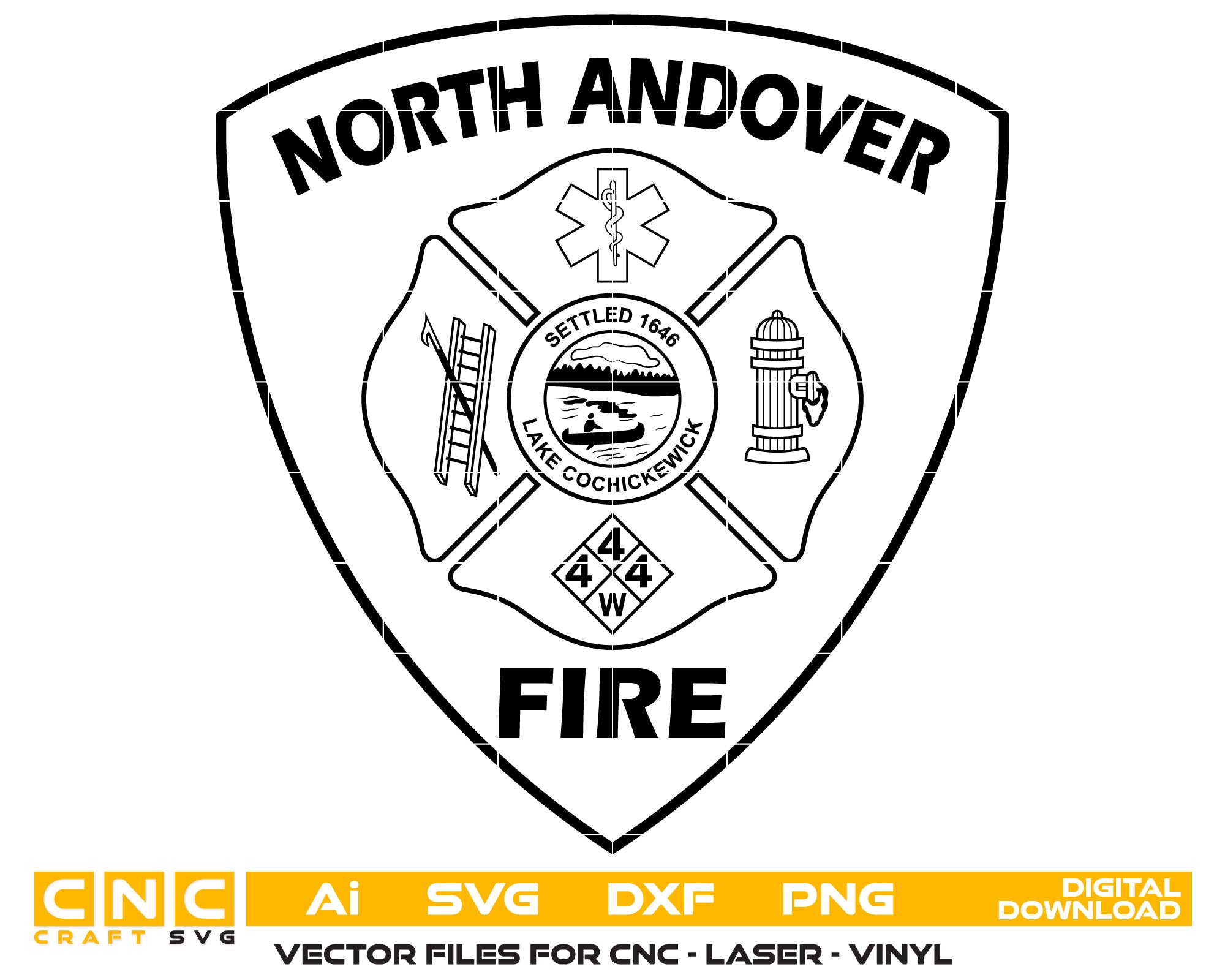 north andover fire department badge svg, north andover firefighter badge vector, north andover ma fire dept svg emblem, massachusetts fire department badge svg, north andover fire rescue badge svg