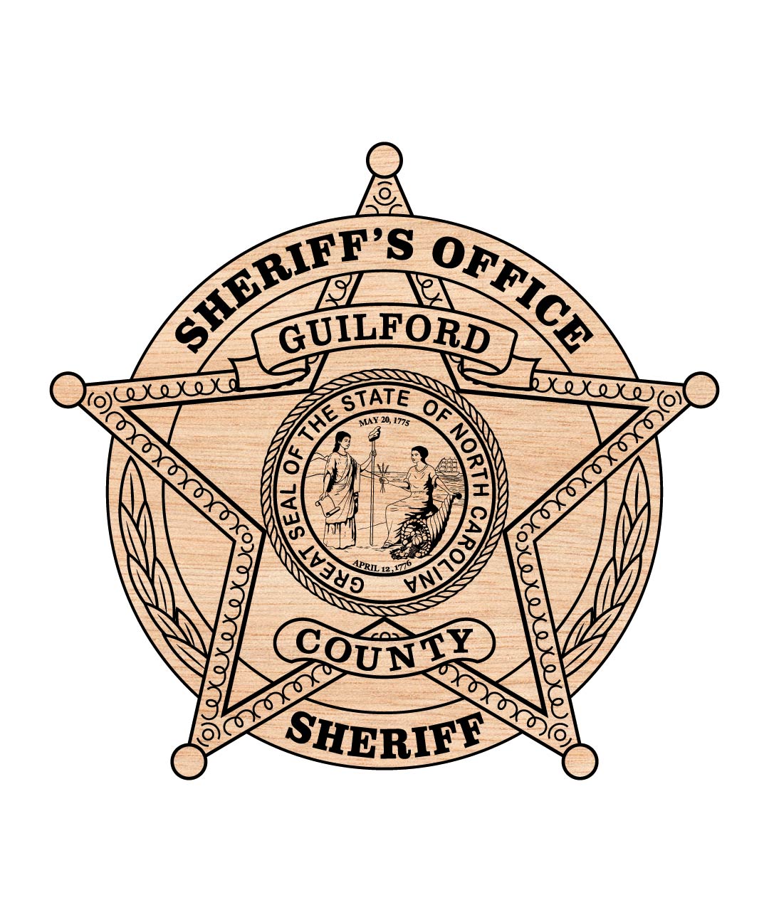 Guilford County Sheriff Badge SVG, Guilford NC Sheriff Vector, North Carolina Sheriff Badge SVG, Law Enforcement Badge Design, Sheriff Emblem Vector, NC Police Logo SVG