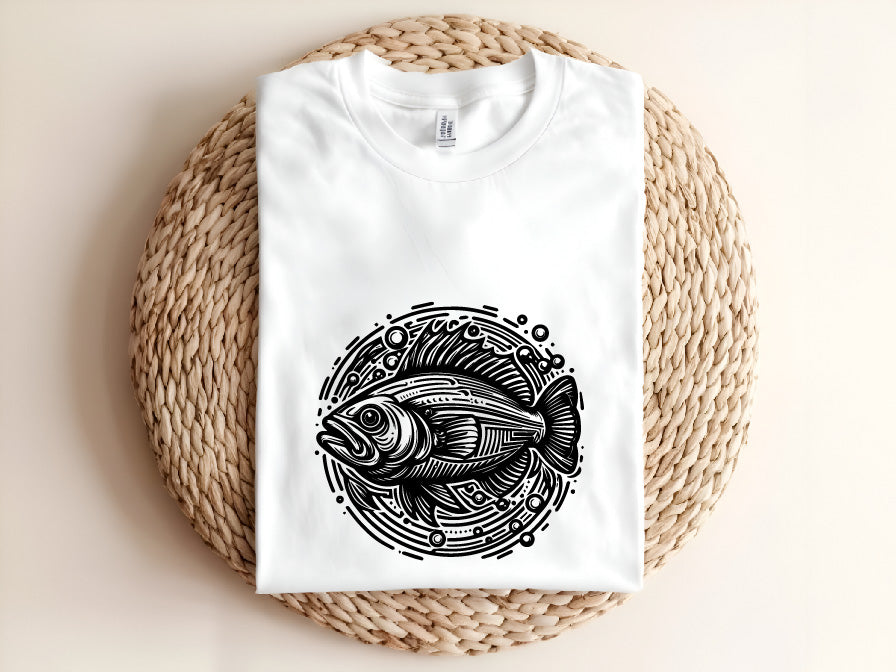 O Fish Line Art Svg