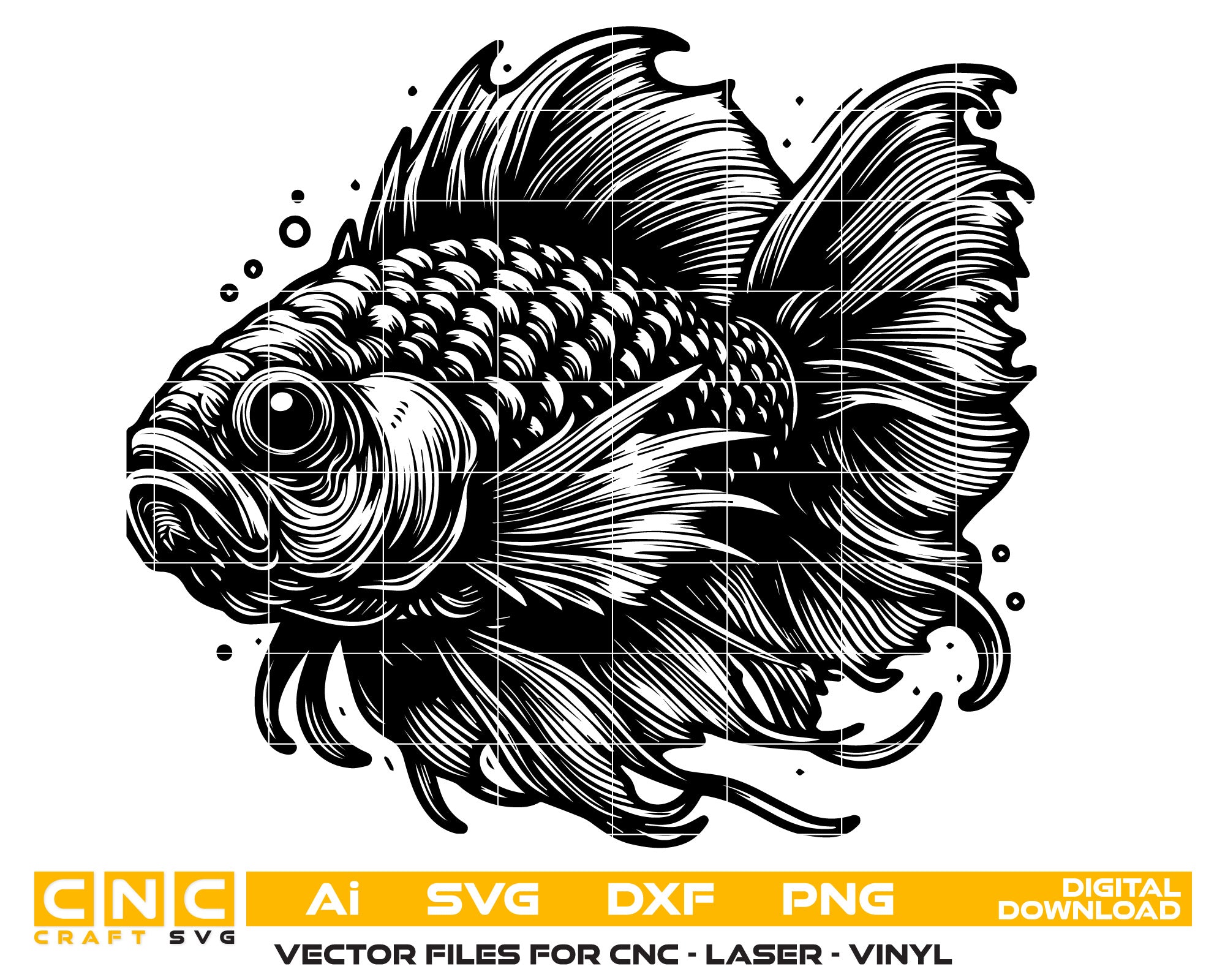 O Fish Line Art Vector