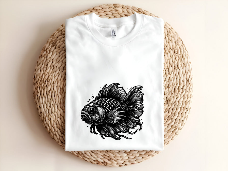 O Fish Line Art Vector