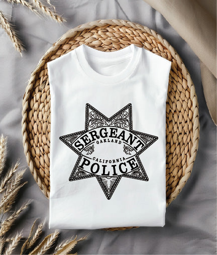 Oakland Police Sergeant Badge SVG, Oakland Police Badge Vector, California Police Badge Design, Law Enforcement Sergeant Badge SVG