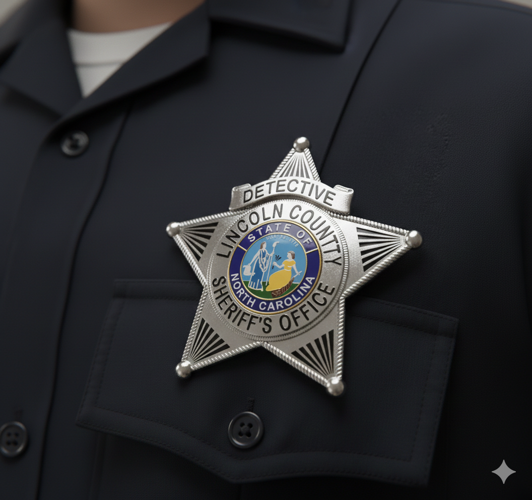 Lincoln County Sheriff's Office Badge SVG
NC Detective Sheriff Office Vector
Lincoln County Law Enforcement Emblem
Sheriff's Office Star Badge Design
North Carolina Detective Badge CNC File