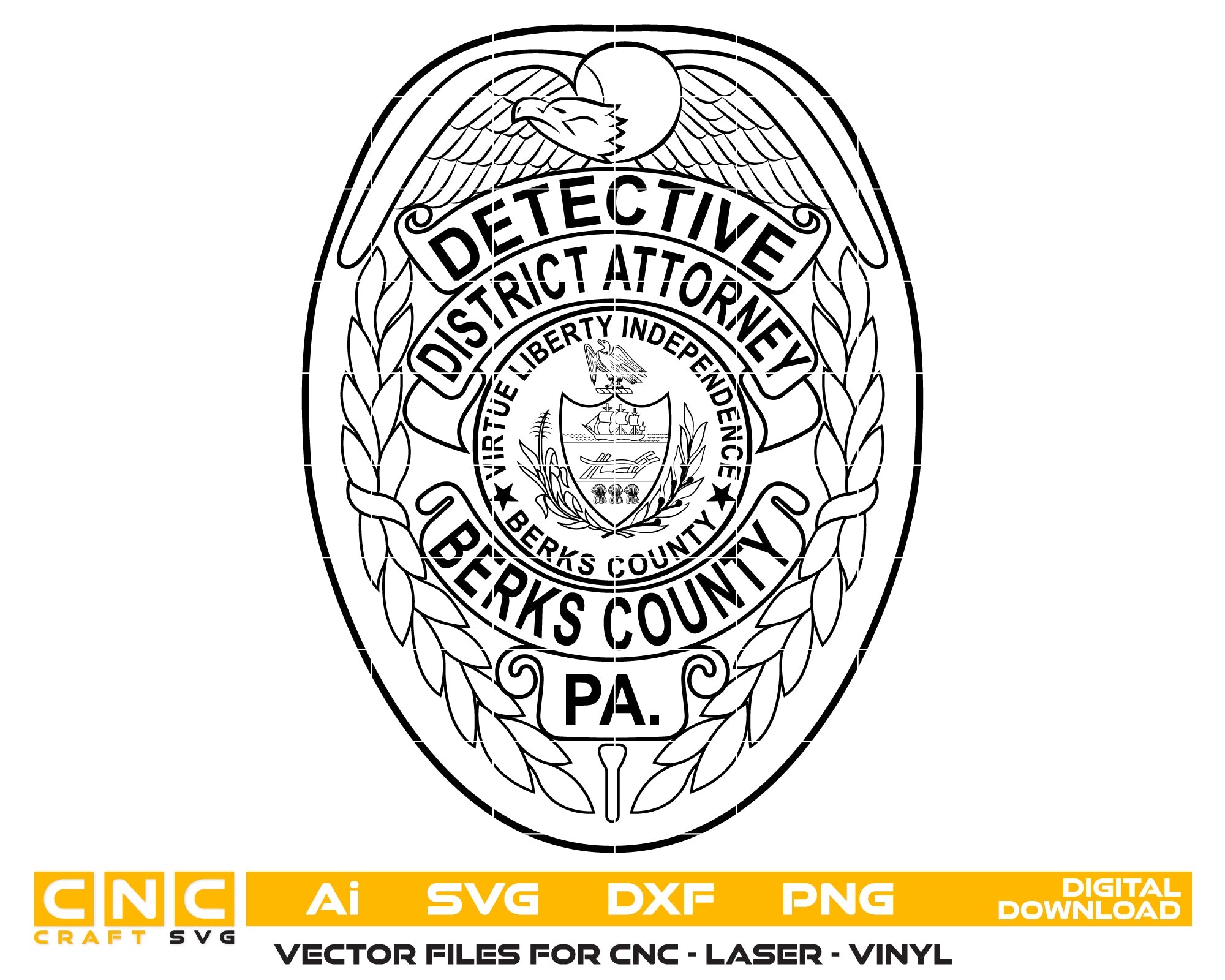 Barks County Detective Police Badge SVG
Barks County Detective Badge Vector
Barks County Police Emblem Design
Detective Police Badge SVG Pennsylvania
Barks County Law Enforcement Badge