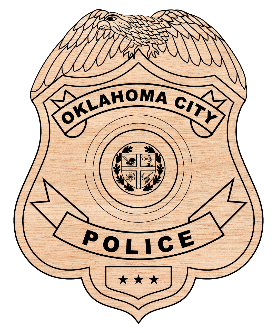 Oklahoma City Police Badge – High-Resolution Vector File for Engraving & Printing