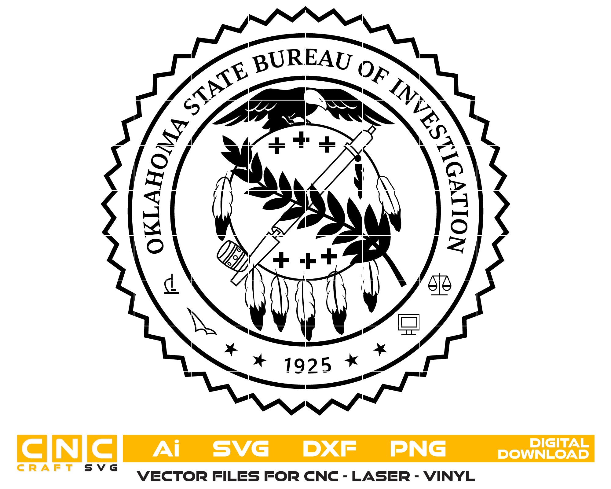 Oklahoma State Bureau of Investigation (OSBI) Logo Vector Art – Digital Download