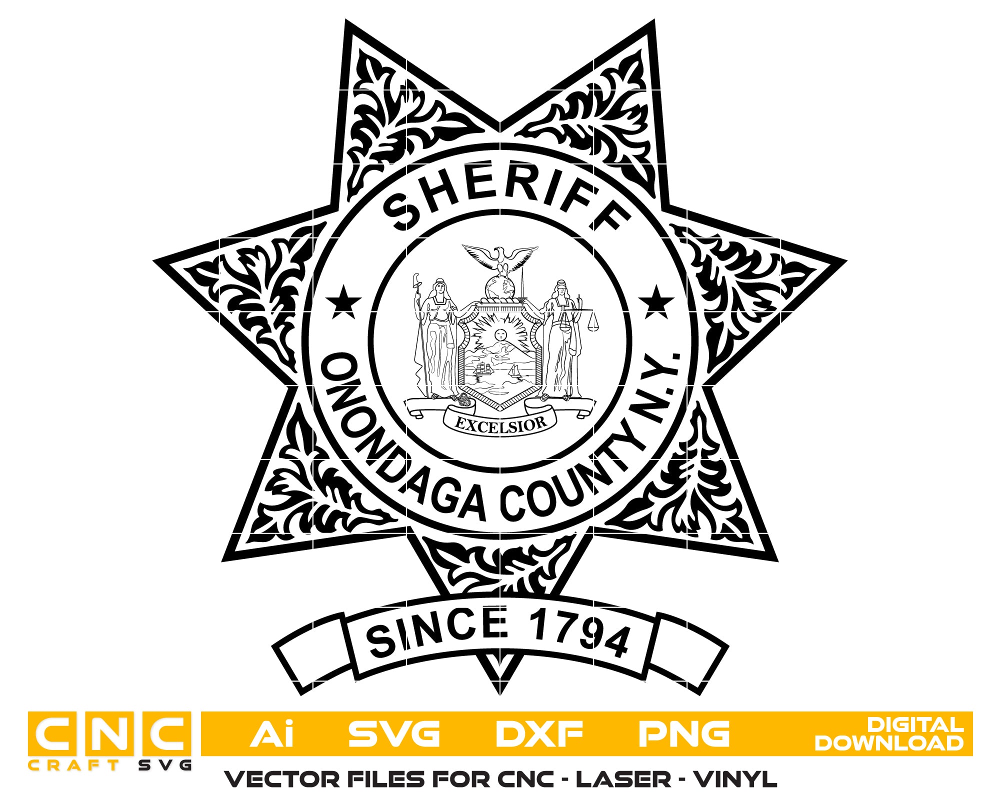 Onondaga County Sheriff Badge
Sheriff Badge
Onondaga Sheriff Badge
Sheriff Badge SVG