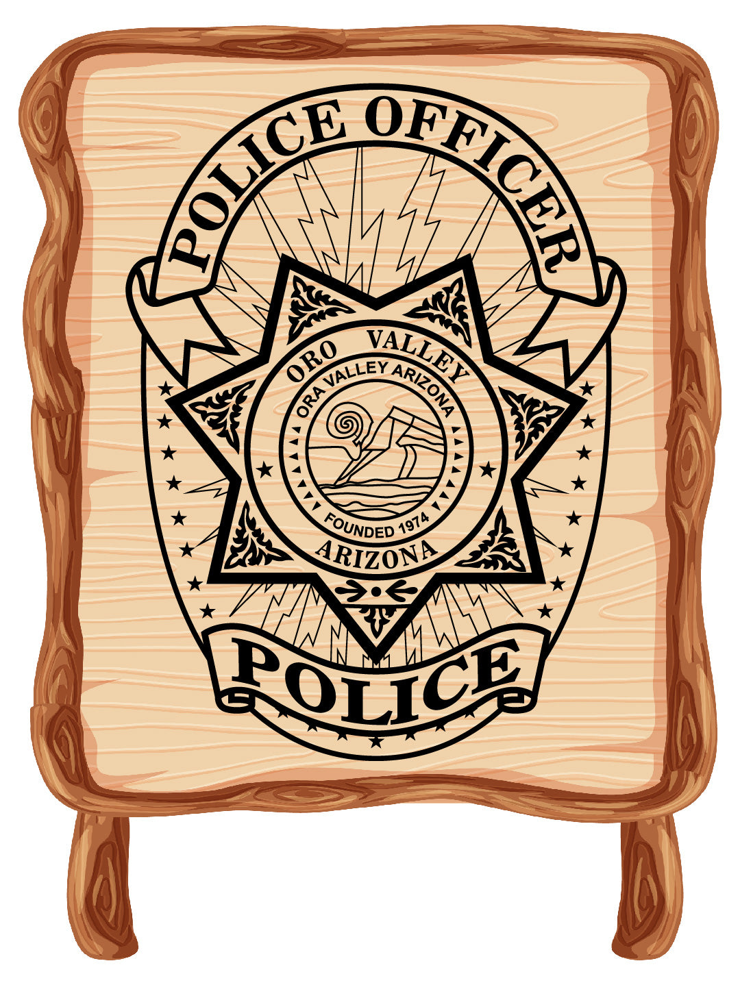 Oro Valley Arizona Police Officer Badge SVG | Law Enforcement Emblem for CNC & Printing