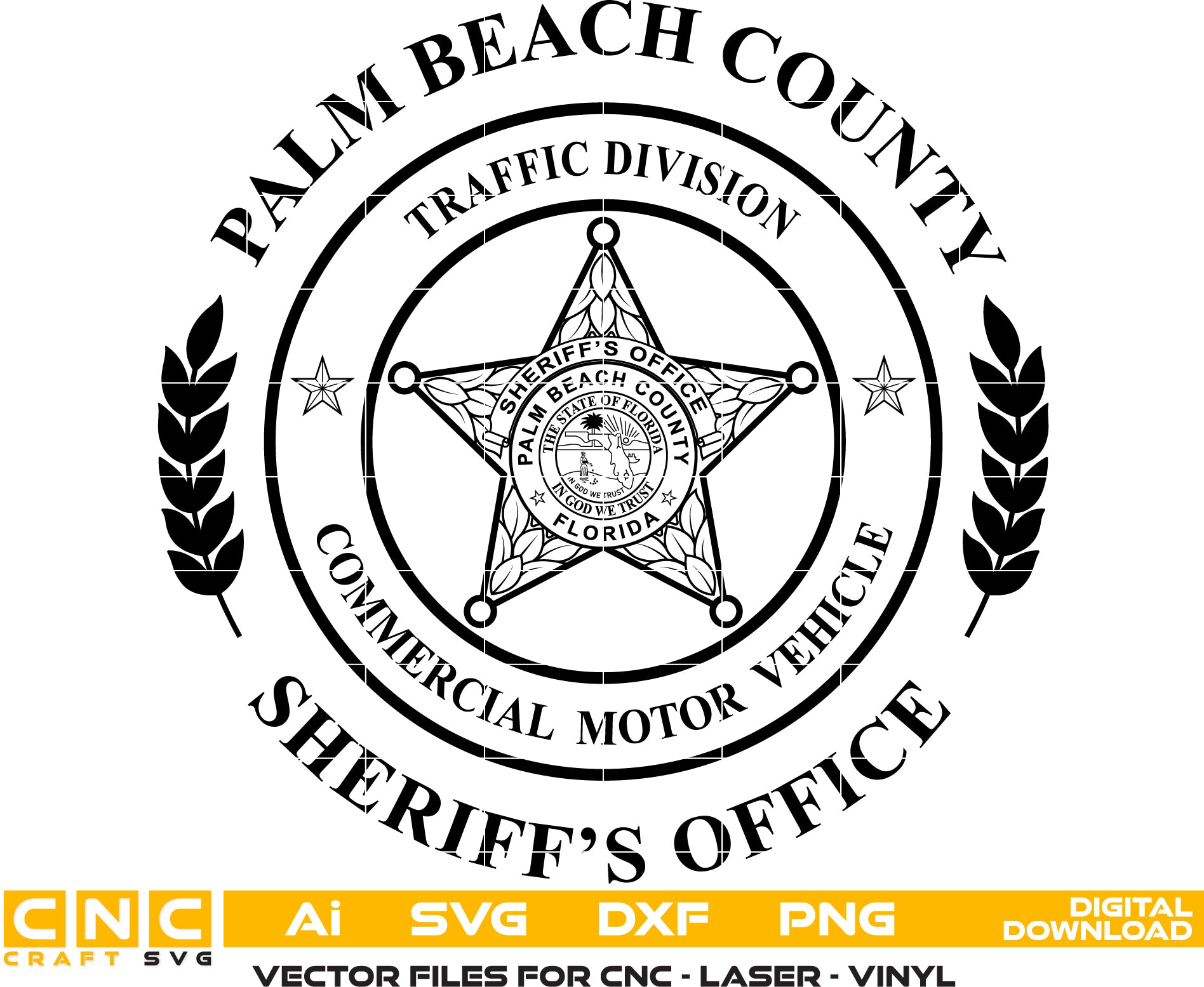 Palm Beach County , Florida Traffic Division Unit Sheriff Badge