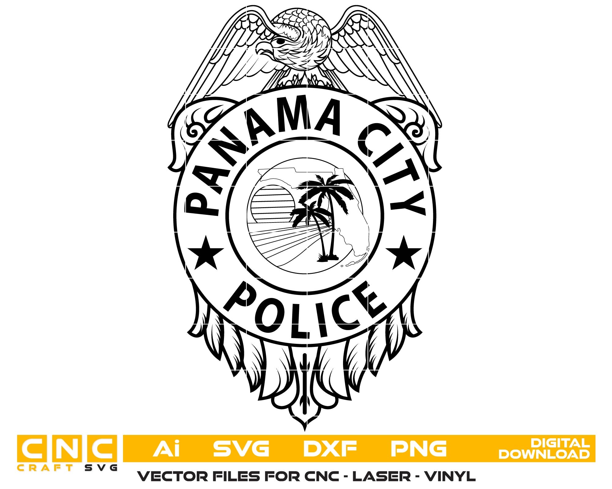 Panama City Police Department Badge, Panama City Police Badge,  Police Badge, Police BadgeSvg