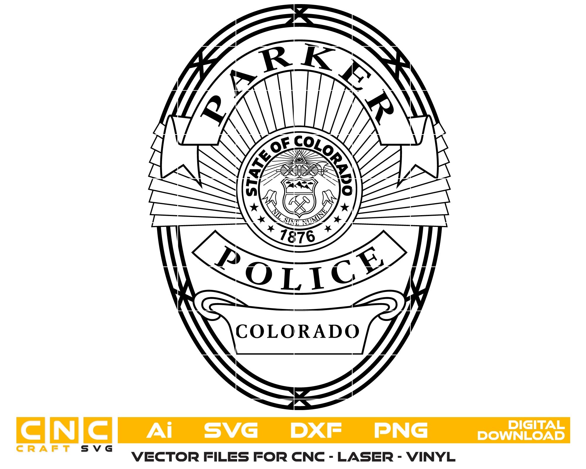 Parker Police Department Badge, Parker Police Badge, Colorado Police Badge, Police Badge, Police Badge svg