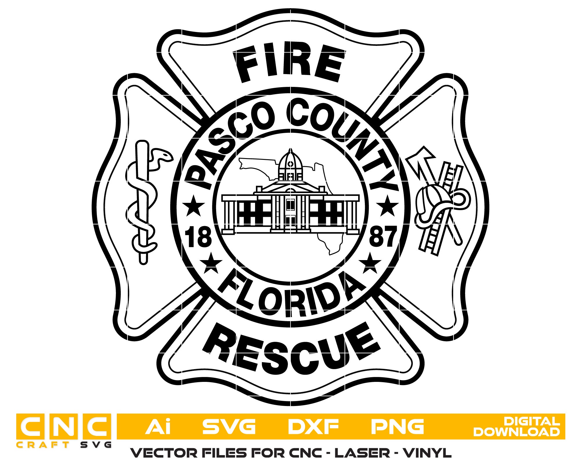 Pasco County Florida Fire Rescue Badge