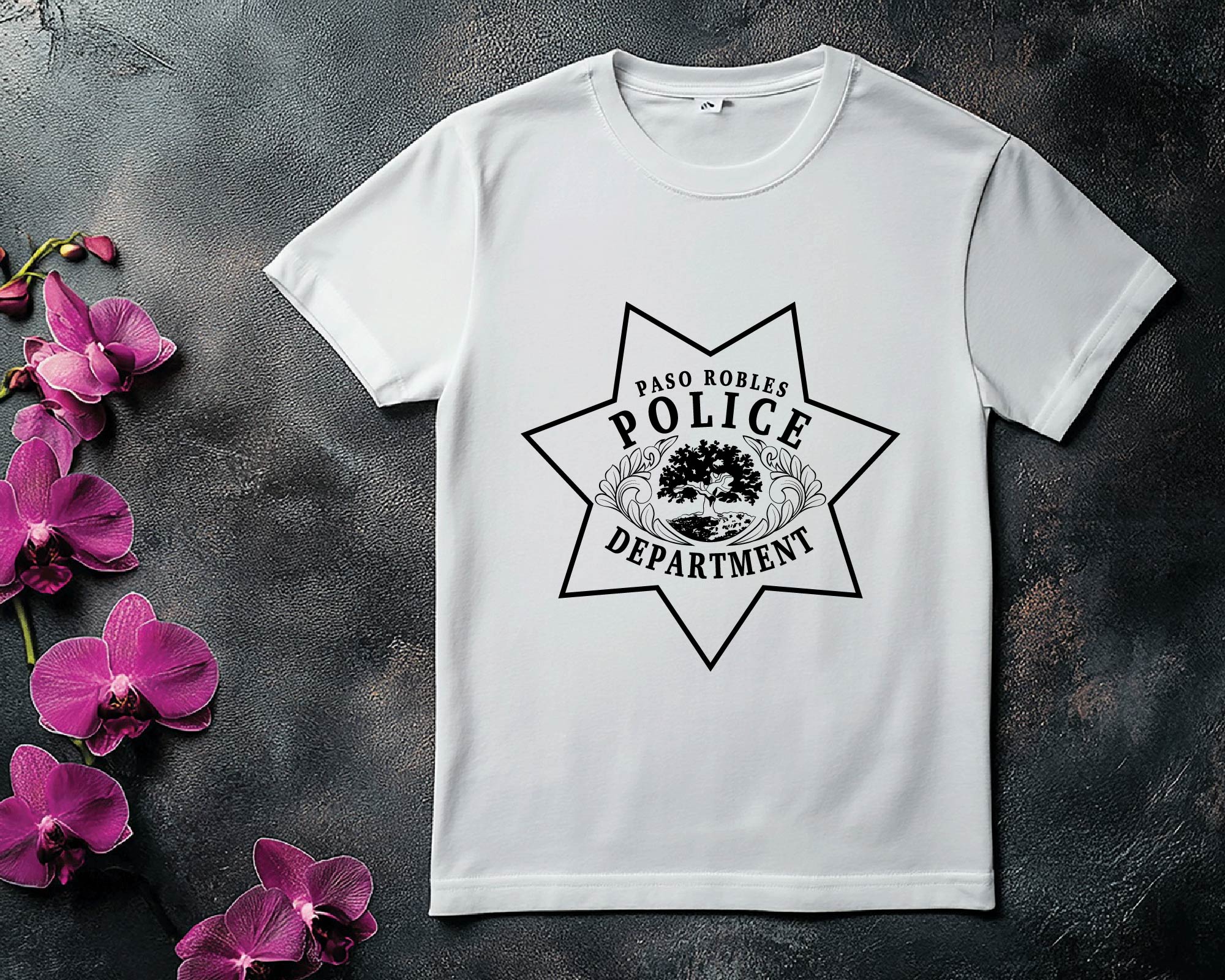 Paso Robles Police Badge SVG, Paso Robles CA Police Vector, California Police Badge Design, Law Enforcement Badge SVG, Police Emblem Vector, CA Police Logo SVG
